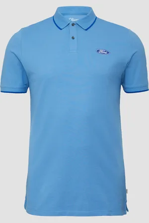 QS by s.Oliver Poloshirt aus Piqué mit Stickerei und Ford®-Artwork, Herren