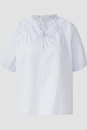 QS by s.Oliver Lässige Bluse im Relaxed Fit mit Rüschenkragen, Damen