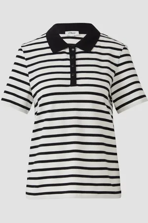 QS by s.Oliver Verkürztes Poloshirt aus Baumwollpiqué, Damen