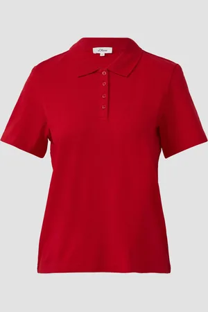 QS by s.Oliver Verkürztes Poloshirt aus Baumwollpiqué, Damen