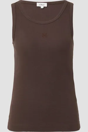 QS by s.Oliver Ripp-Top im Slim Fit mit Stickerei, Damen