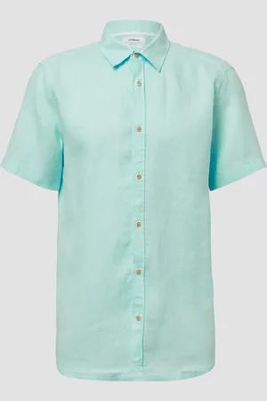 QS by s.Oliver Regular Fit: Leichtes Kurzarmhemd aus 100% Leinen, Herren