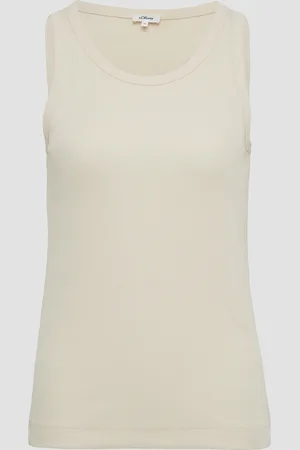 QS by s.Oliver Slim-Fit-Top mit Rippstruktur, Damen