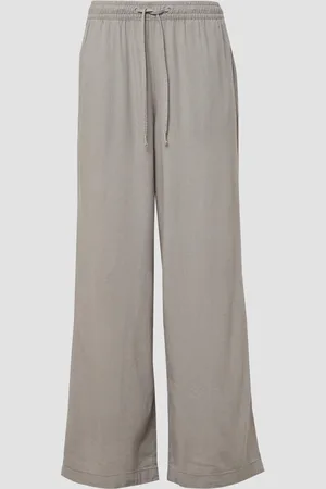 QS by s.Oliver Leinenmixhose mit Gummizug und weitem Bein, Damen