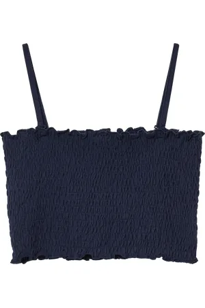 QS by s.Oliver Gesmoktes Crop-Top mit abnehmbaren Spaghettiträgern, Mädchen