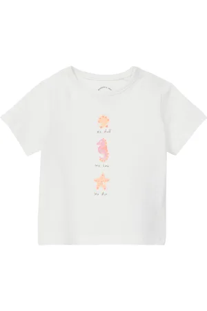 QS by s.Oliver T-Shirt aus Baumwolle mit Glitzerprint, Babys