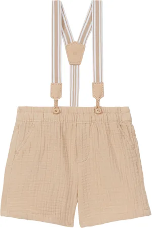 QS by s.Oliver Musselin-Shorts mit abnehmbaren Hosenträgern, Babys