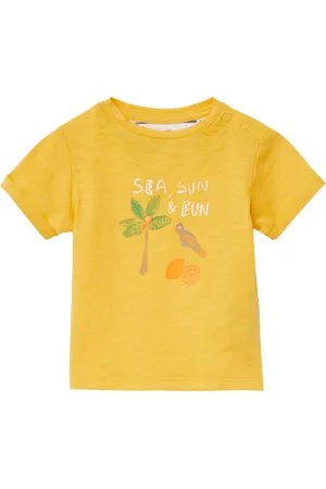 QS by s.Oliver Baumwoll-T-Shirt mit Stickerei und Print, Babys