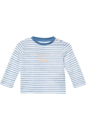 QS by s.Oliver Gestreiftes Unisex Longsleeve mit Frontprint, Babys