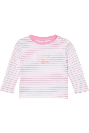 QS by s.Oliver Gestreiftes Unisex Longsleeve mit Frontprint, Babys