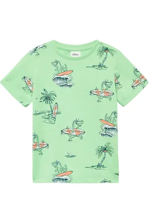 QS by s.Oliver Baumwoll-T-Shirt mit All-over-Print, Kinder