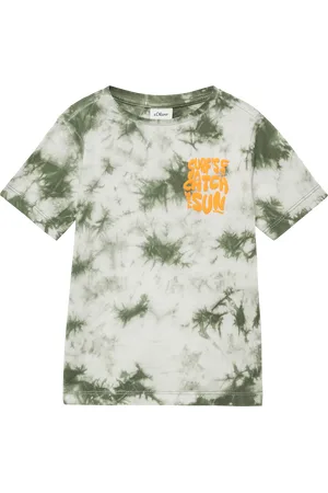 QS by s.Oliver T-Shirt mit Batikmuster und Printdetail, Kinder