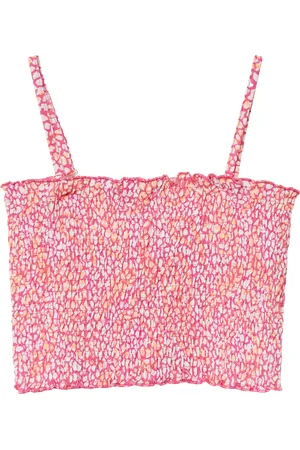 QS by s.Oliver Gesmoktes Crop-Top mit abnehmbaren Spaghettiträgern, Mädchen