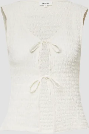 QS by s.Oliver Strukturierte Slim-Fit-Weste aus Baumwollmix, Damen
