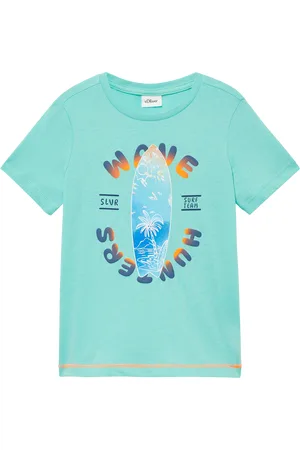 QS by s.Oliver T-Shirt aus Baumwolle mit gummiertem Frontprint, Kinder