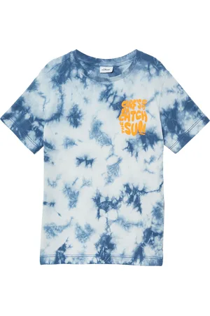 QS by s.Oliver T-Shirt mit Batikmuster und Printdetail, Kinder