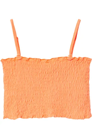 QS by s.Oliver Gesmoktes Crop-Top mit abnehmbaren Spaghettiträgern, Mädchen