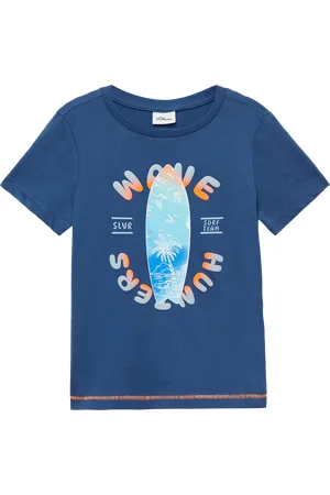 QS by s.Oliver T-Shirt aus Baumwolle mit gummiertem Frontprint, Kinder