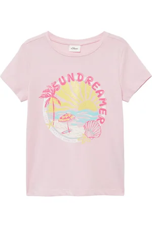 QS by s.Oliver T-Shirt im Loose Fit mit Glitzerprint, Kinder