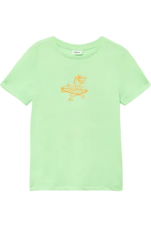 QS by s.Oliver Jersey-T-Shirt mit Front- und Rückenprint, Kinder