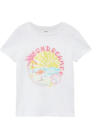 QS by s.Oliver T-Shirt im Loose Fit mit Glitzerprint, Kinder
