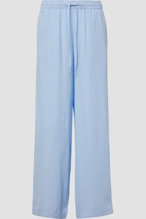 QS by s.Oliver Leinenmixhose mit Gummizug und weitem Bein, Damen