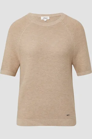 QS by s.Oliver Kurzarm-Strickpullover aus Baumwollmix, Damen