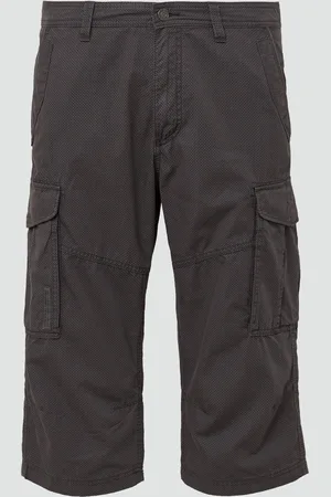 QS by s.Oliver File: Gemusterte Cargo-Bermuda aus Baumwollmix im Relaxed Fit, Herren