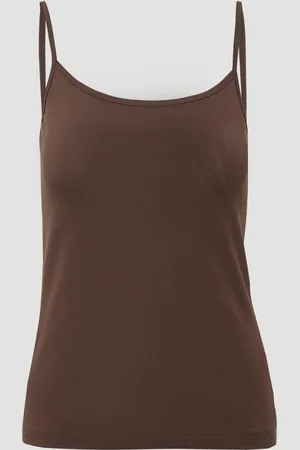 QS by s.Oliver Slim-Fit-Top aus Baumwollmix mit verstellbaren Spaghettiträgern, Damen