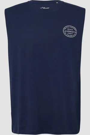 QS by s.Oliver Jersey-Tanktop im Relaxed Fit mit Print, Herren