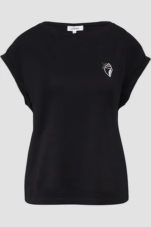 QS by s.Oliver Relaxed-Fit-Shirt mit Print und überschnittenen Schultern, Damen