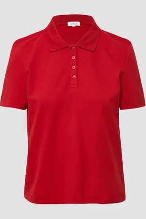 QS by s.Oliver Verkürztes Poloshirt aus Baumwollpiqué, Damen