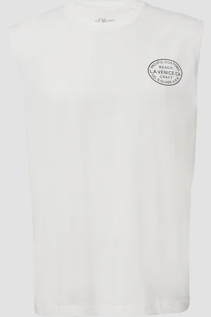 QS by s.Oliver Jersey-Tanktop im Relaxed Fit mit Print, Herren
