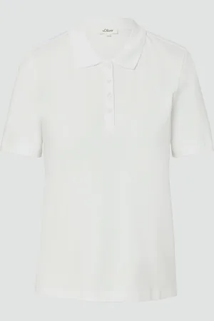 QS by s.Oliver Verkürztes Poloshirt aus Baumwollpiqué, Damen