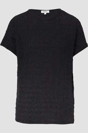 QS by s.Oliver Strukturiertes T-Shirt aus Baumwollmix im Relaxed Fit, Damen