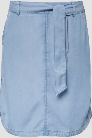 QS by s.Oliver Fließender Rock aus Lyocell in Denim-Optik, Damen