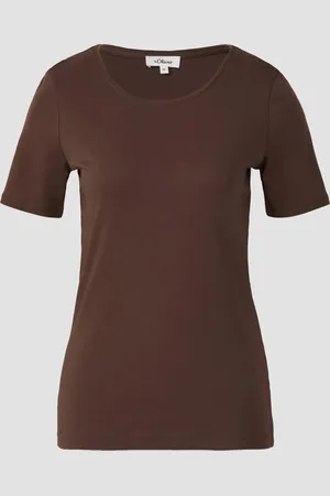 QS by s.Oliver T-Shirt aus Interlockjersey im Slim Fit, Damen