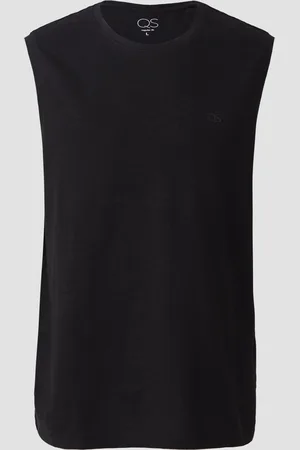 QS by s.Oliver Tanktop mit Flammgarnstruktur und Logoprint, Herren