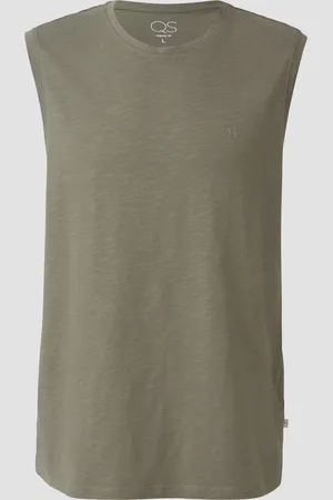QS by s.Oliver Tanktop mit Flammgarnstruktur und Logoprint, Herren