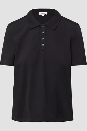 QS by s.Oliver Verkürztes Poloshirt aus Baumwollpiqué, Damen