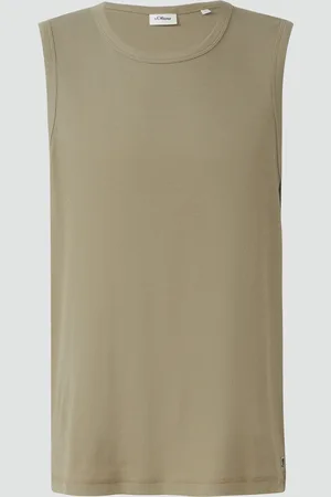 QS by s.Oliver Jersey-Tanktop mit Rippstruktur, Herren