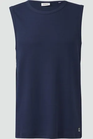 QS by s.Oliver Jersey-Tanktop mit Rippstruktur, Herren