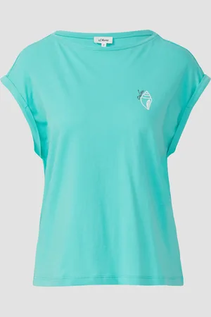QS by s.Oliver Relaxed-Fit-Shirt mit Print und überschnittenen Schultern, Damen