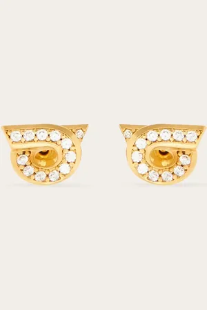 Salvatore Ferragamo Damen Gancini-Ohrringe mit Strass - Größe 10