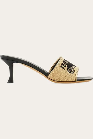 Salvatore Ferragamo Damen Slide aus Jacquard mit Logo Größe 35.5