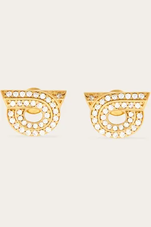 Salvatore Ferragamo Damen Gancini-Ohrringe mit Strass - Größe 14