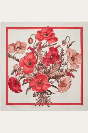 Salvatore Ferragamo Damen Halstuch aus reiner Seide Mohnblumen-Print