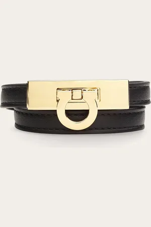 Salvatore Ferragamo Damen Gancini Doppel-Armband – Größe 15