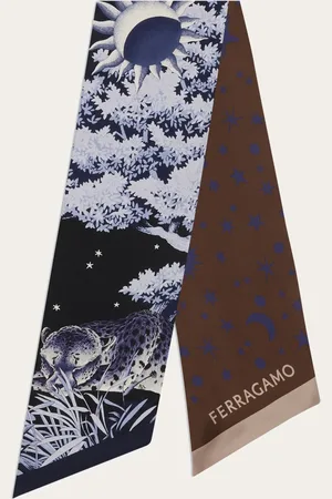 Salvatore Ferragamo Damen Halsschleife aus Seide mit Day-&-Night-Print