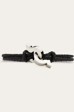 Salvatore Ferragamo Herren Armband mit ineinander gehakten Gancini-Elementen – Größe 17
